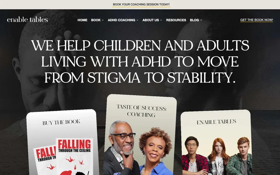 Enable Tables ADHD coaching website