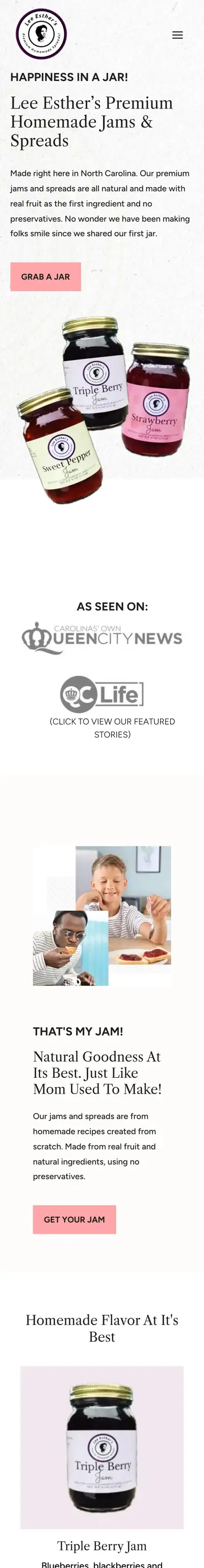 LemLJams website on mobile, full scroll