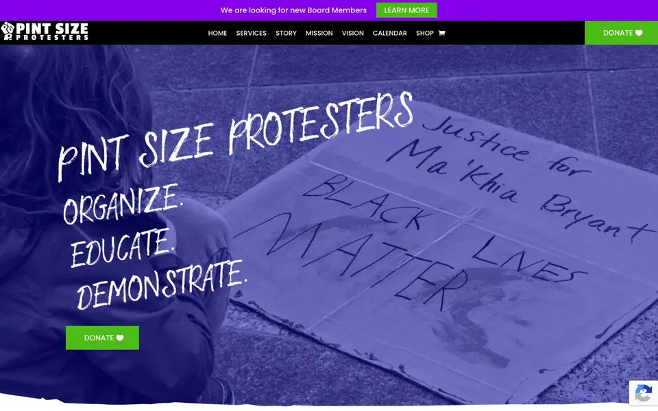 Pint Size Protesters organization website