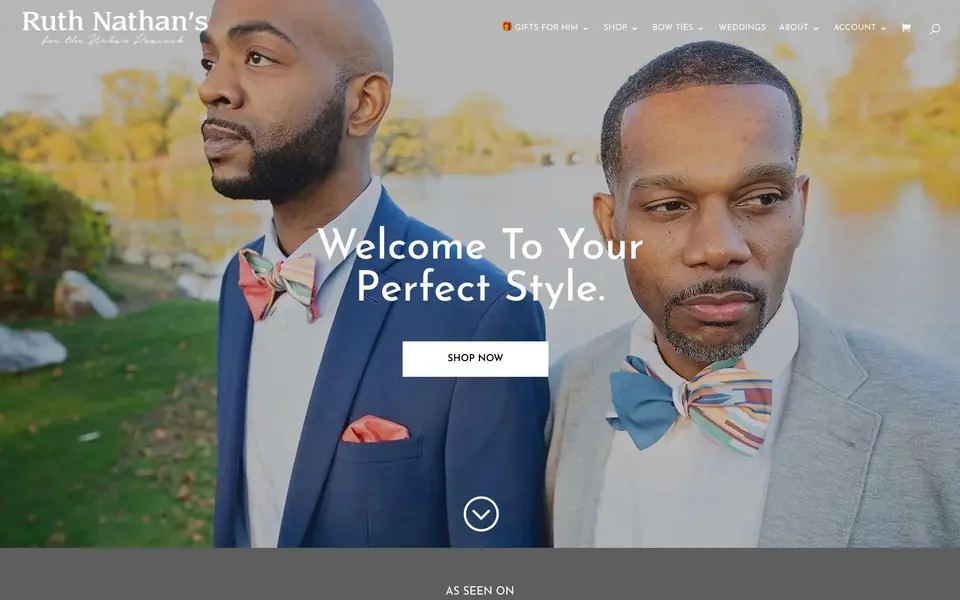 Ruth Nathan's bow tie eCommerce store